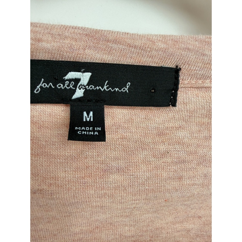 7 For All Mankind Top Womens Medium Rose Pink Puff Sleeve Smocked Cuff 69497 - Picture 2 of 7